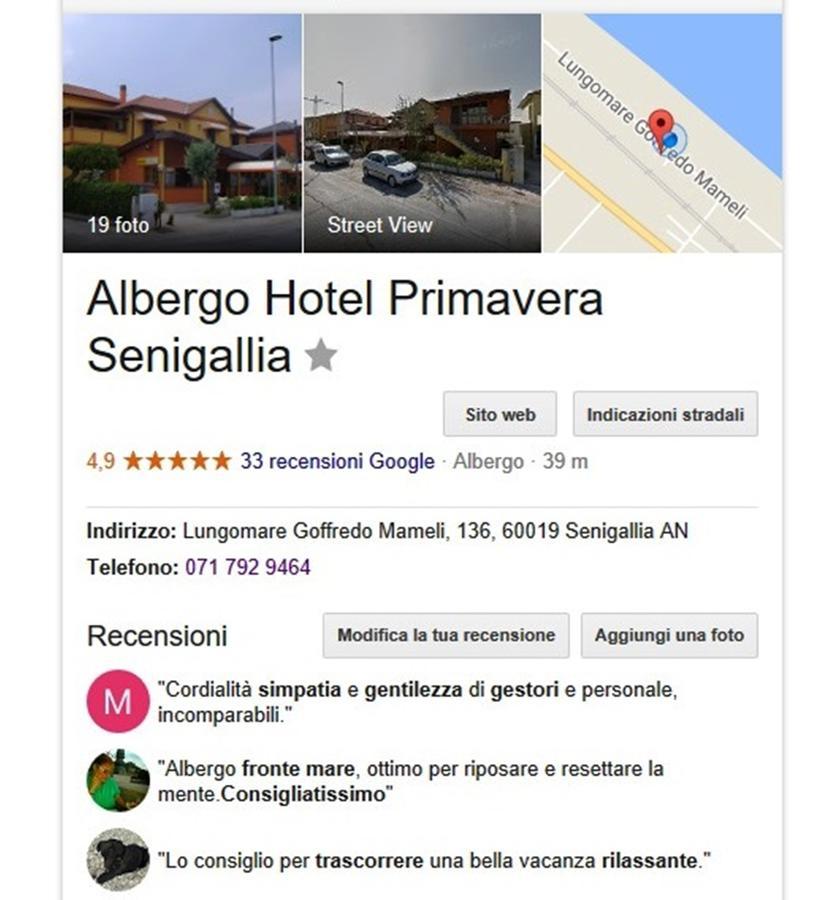 סניגליה Albergo Primavera מראה חיצוני תמונה
